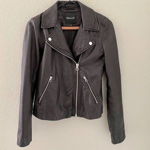 Madewell Washed Leather Motorcycle Jacket Sz Small